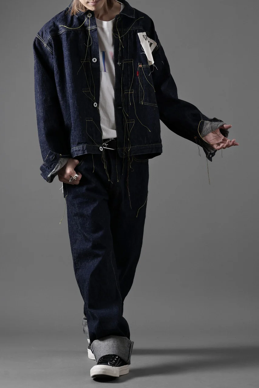 FULLCOUNT WWⅡ model Brown Cotton Denim Jacket / 13.7oz Zimbabwe Selvedge Denim (INDIGO BLUE / ONE WASHED) - Image 43