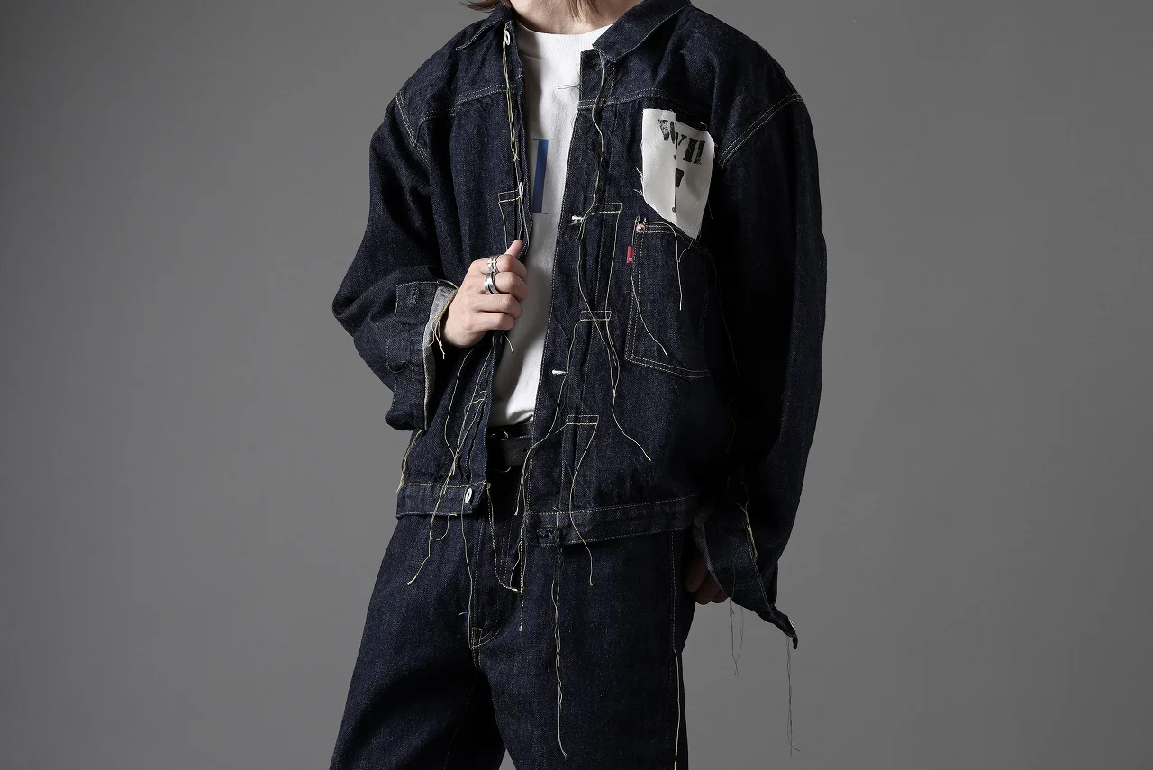 FULLCOUNT WWⅡ model Brown Cotton Denim Jacket / 13.7oz Zimbabwe Selvedge Denim (INDIGO BLUE / ONE WASHED) - Image 46