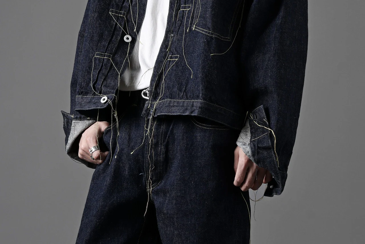 FULLCOUNT WWⅡ model Brown Cotton Denim Jacket / 13.7oz Zimbabwe Selvedge Denim (INDIGO BLUE / ONE WASHED) - Image 49