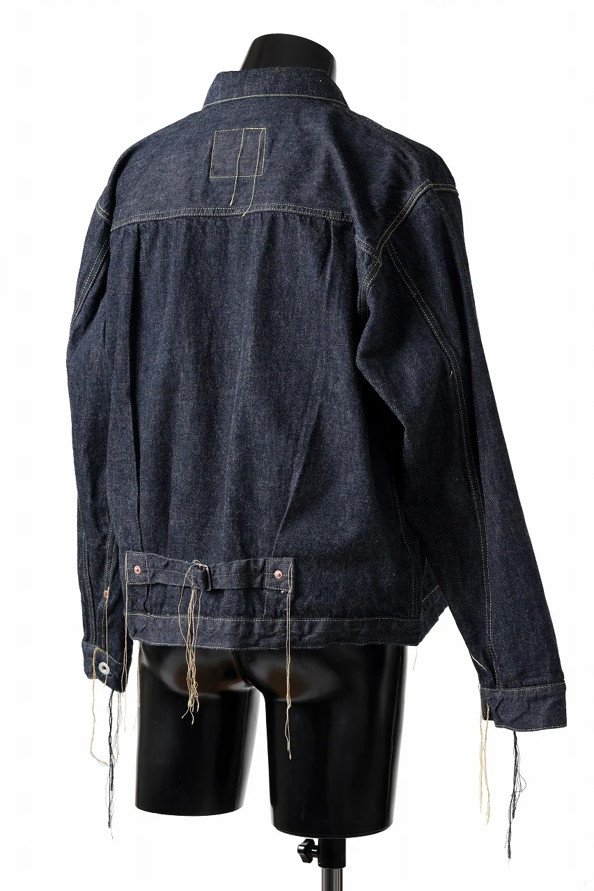 FULLCOUNT WWⅡ model Brown Cotton Denim Jacket / 13.7oz Zimbabwe Selvedge Denim (INDIGO BLUE / ONE WASHED) - Image 5