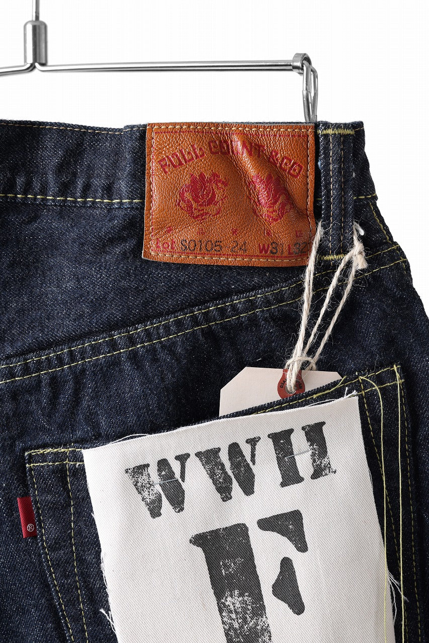 FULLCOUNT WWⅡ Model Brown Cotton Denim Pants / 13.7oz Zimbabwe Selvedge Denim (INDIGO BLUE / ONE WASHED) - Image 11