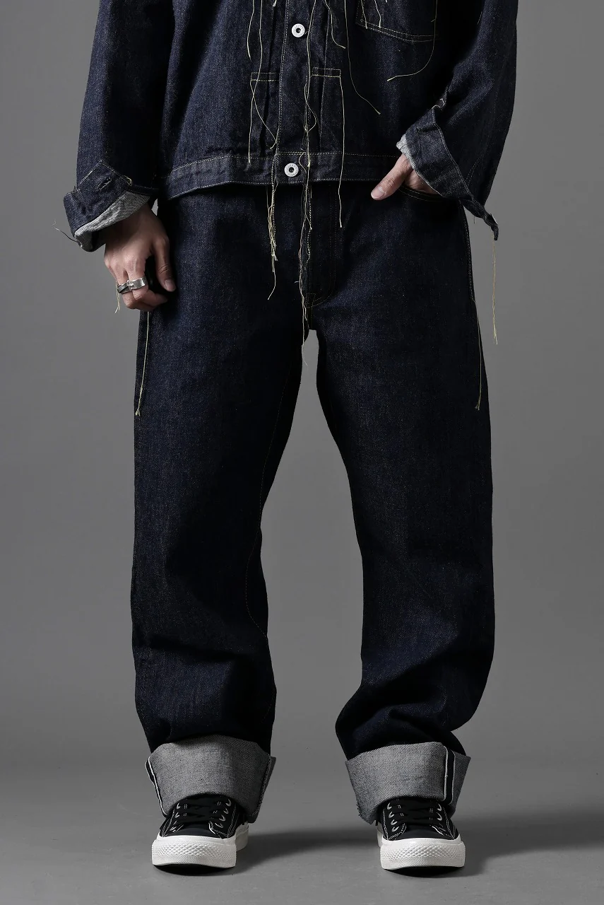 FULLCOUNT WWⅡ Model Brown Cotton Denim Pants / 13.7oz Zimbabwe Selvedge Denim (INDIGO BLUE / ONE WASHED) - Image 13