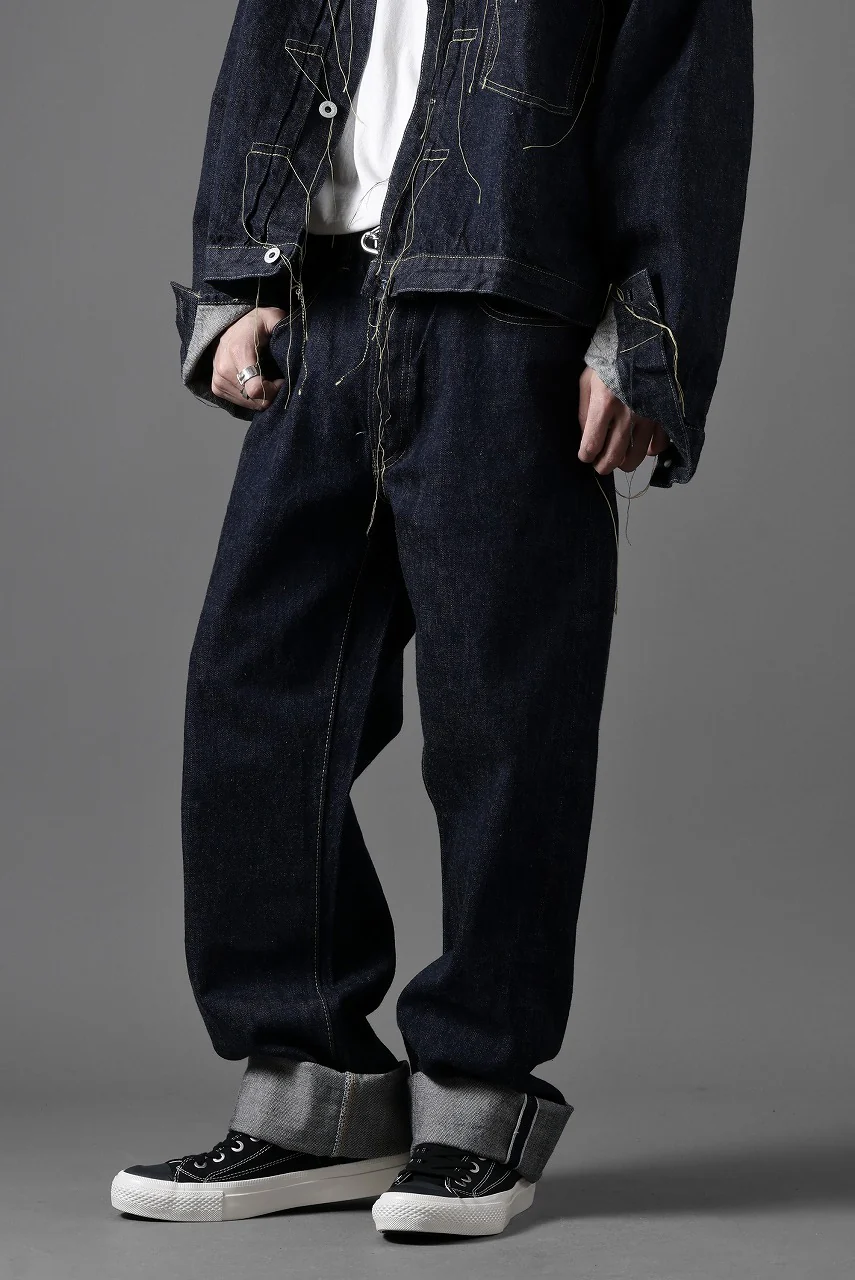 FULLCOUNT WWⅡ Model Brown Cotton Denim Pants / 13.7oz Zimbabwe Selvedge Denim (INDIGO BLUE / ONE WASHED) - Image 14
