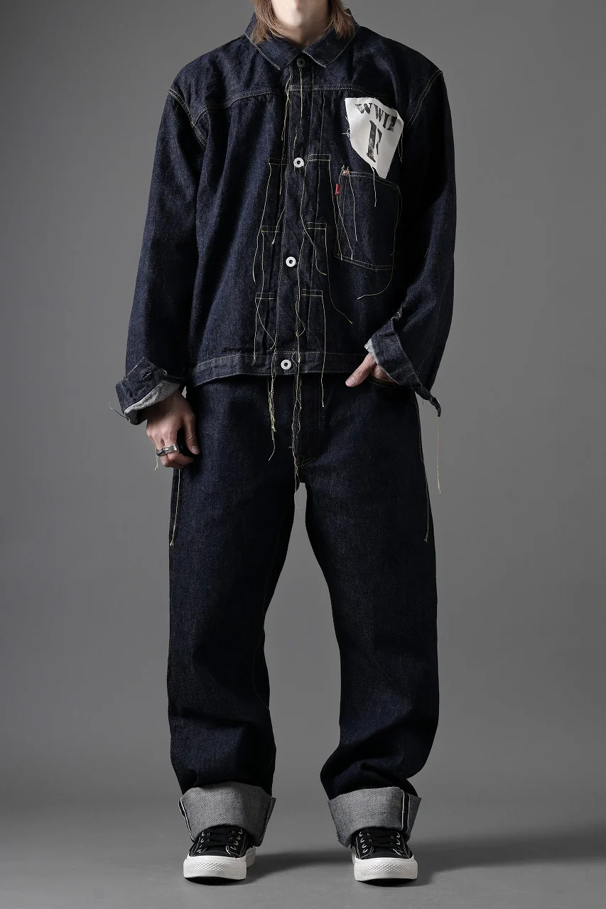 FULLCOUNT WWⅡ Model Brown Cotton Denim Pants / 13.7oz Zimbabwe Selvedge Denim (INDIGO BLUE / ONE WASHED) - Image 15