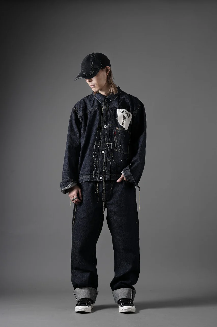 FULLCOUNT WWⅡ Model Brown Cotton Denim Pants / 13.7oz Zimbabwe Selvedge Denim (INDIGO BLUE / ONE WASHED) - Image 24