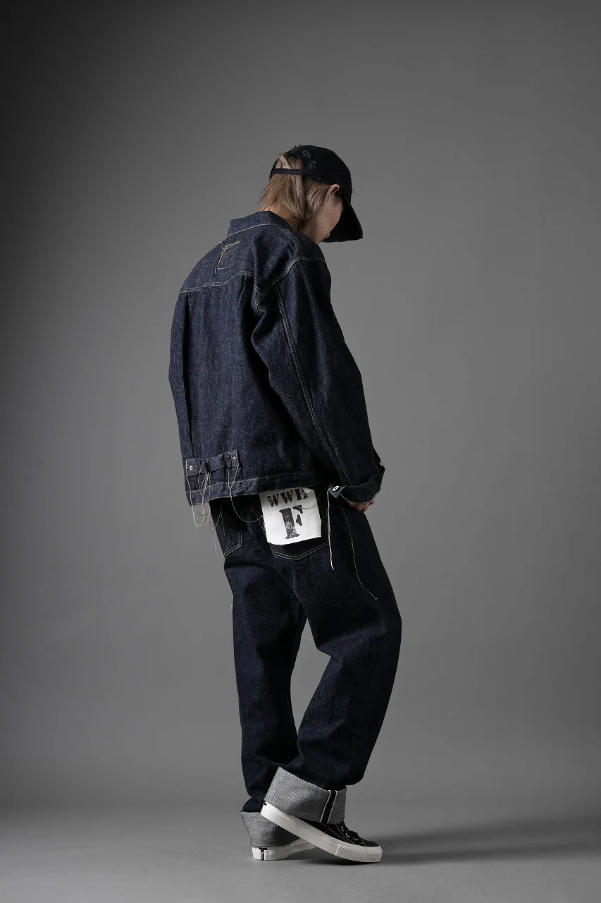 FULLCOUNT WWⅡ Model Brown Cotton Denim Pants / 13.7oz Zimbabwe Selvedge Denim (INDIGO BLUE / ONE WASHED) - Image 28