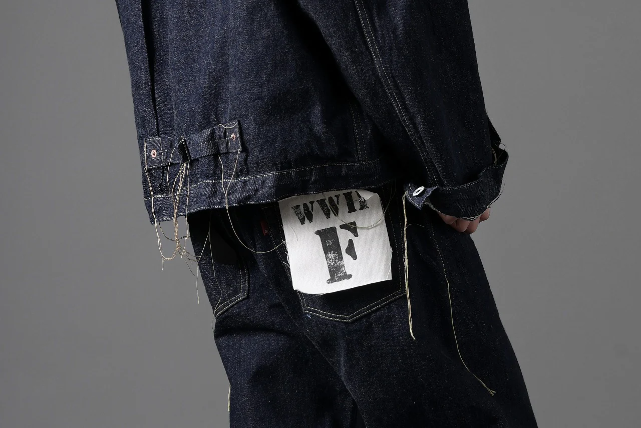 FULLCOUNT WWⅡ Model Brown Cotton Denim Pants / 13.7oz Zimbabwe Selvedge Denim (INDIGO BLUE / ONE WASHED) - Image 35