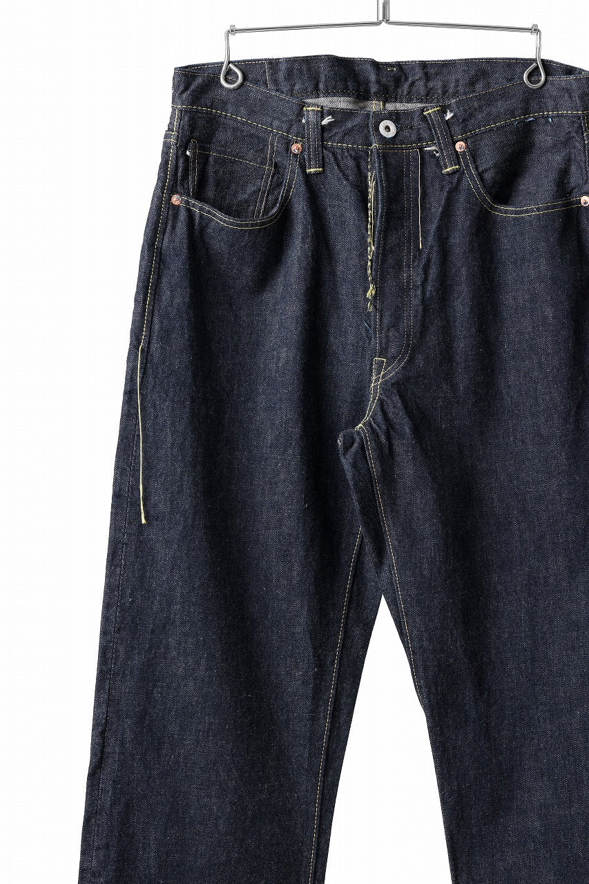 FULLCOUNT WWⅡ Model Brown Cotton Denim Pants / 13.7oz Zimbabwe Selvedge Denim (INDIGO BLUE / ONE WASHED) - Image 4