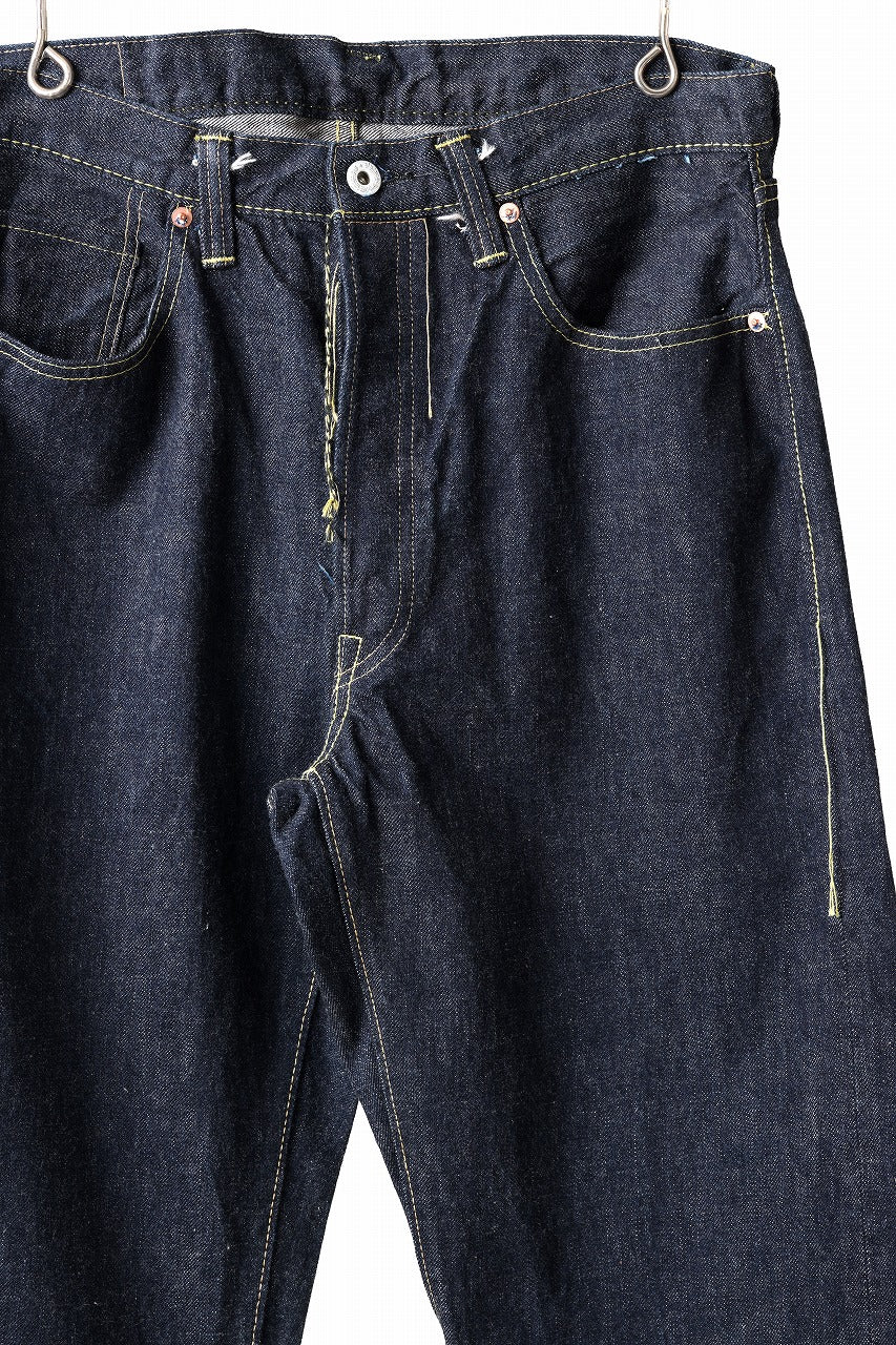 FULLCOUNT WWⅡ Model Brown Cotton Denim Pants / 13.7oz Zimbabwe Selvedge Denim (INDIGO BLUE / ONE WASHED) - Image 5