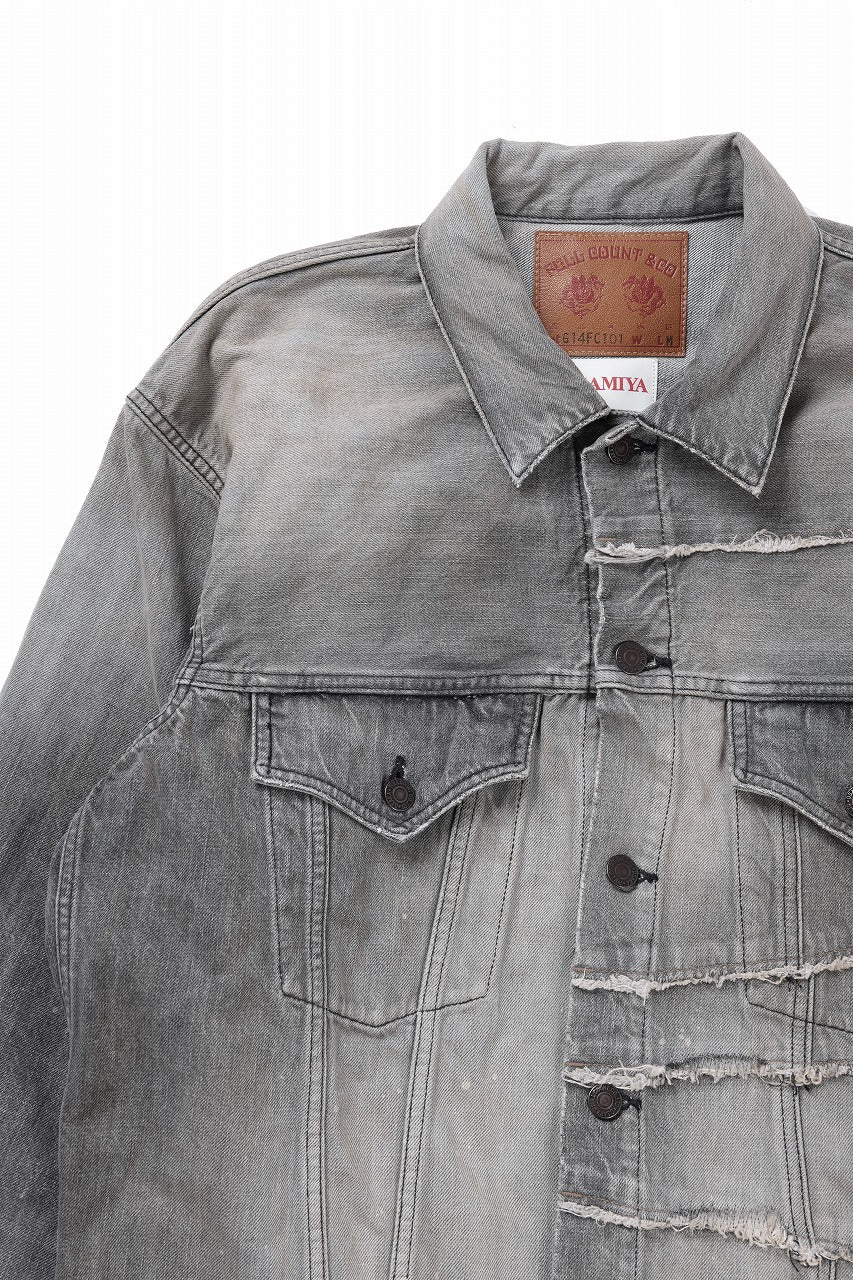 FULLCOUNT x KAMIYA Switching Denim Jacket / 13.7oz Original Selvedge Denim (BLACK) - Image 3