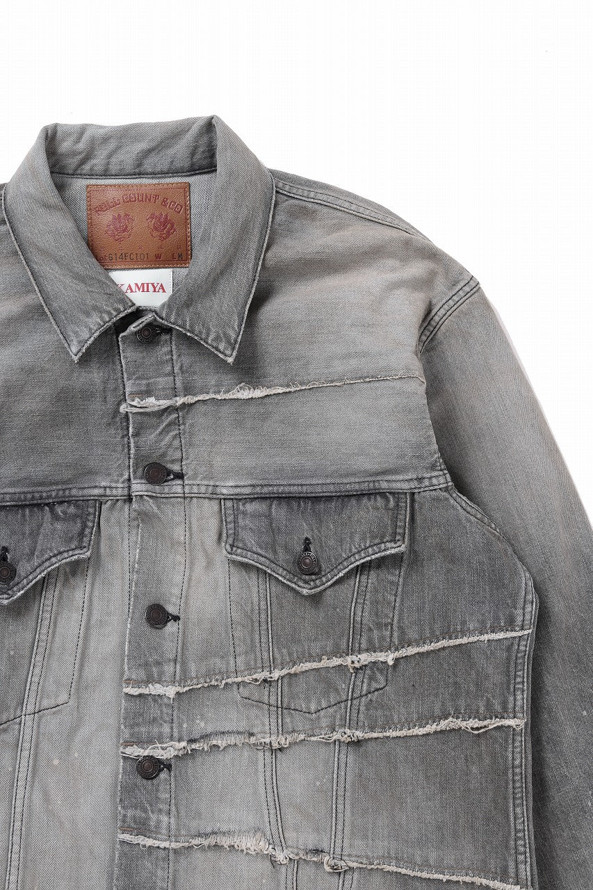 FULLCOUNT x KAMIYA Switching Denim Jacket / 13.7oz Original Selvedge Denim (BLACK) - Image 4