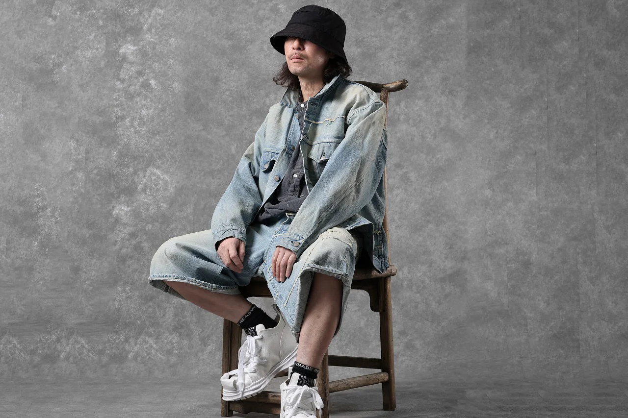 FULLCOUNT x KAMIYA Switching Denim Wide Bermuda Pants / 13.7oz Original Selvedge Denim (INDIGO BLUE) - Image 14