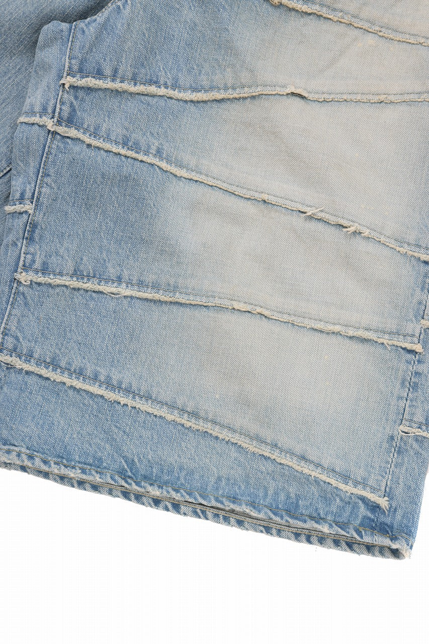 FULLCOUNT x KAMIYA Switching Denim Wide Bermuda Pants / 13.7oz Original Selvedge Denim (INDIGO BLUE) - Image 6