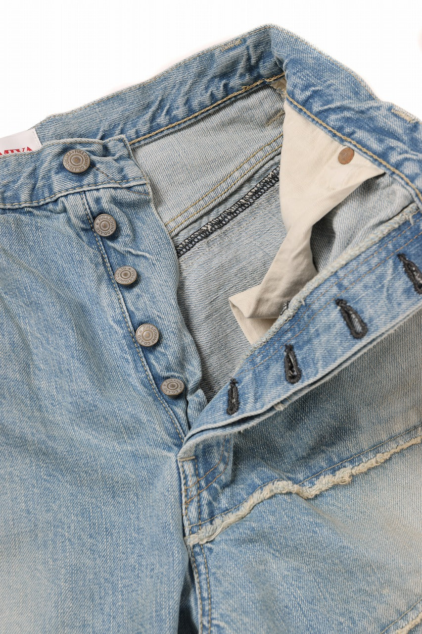 FULLCOUNT x KAMIYA Switching Denim Wide Bermuda Pants / 13.7oz Original Selvedge Denim (INDIGO BLUE) - Image 7