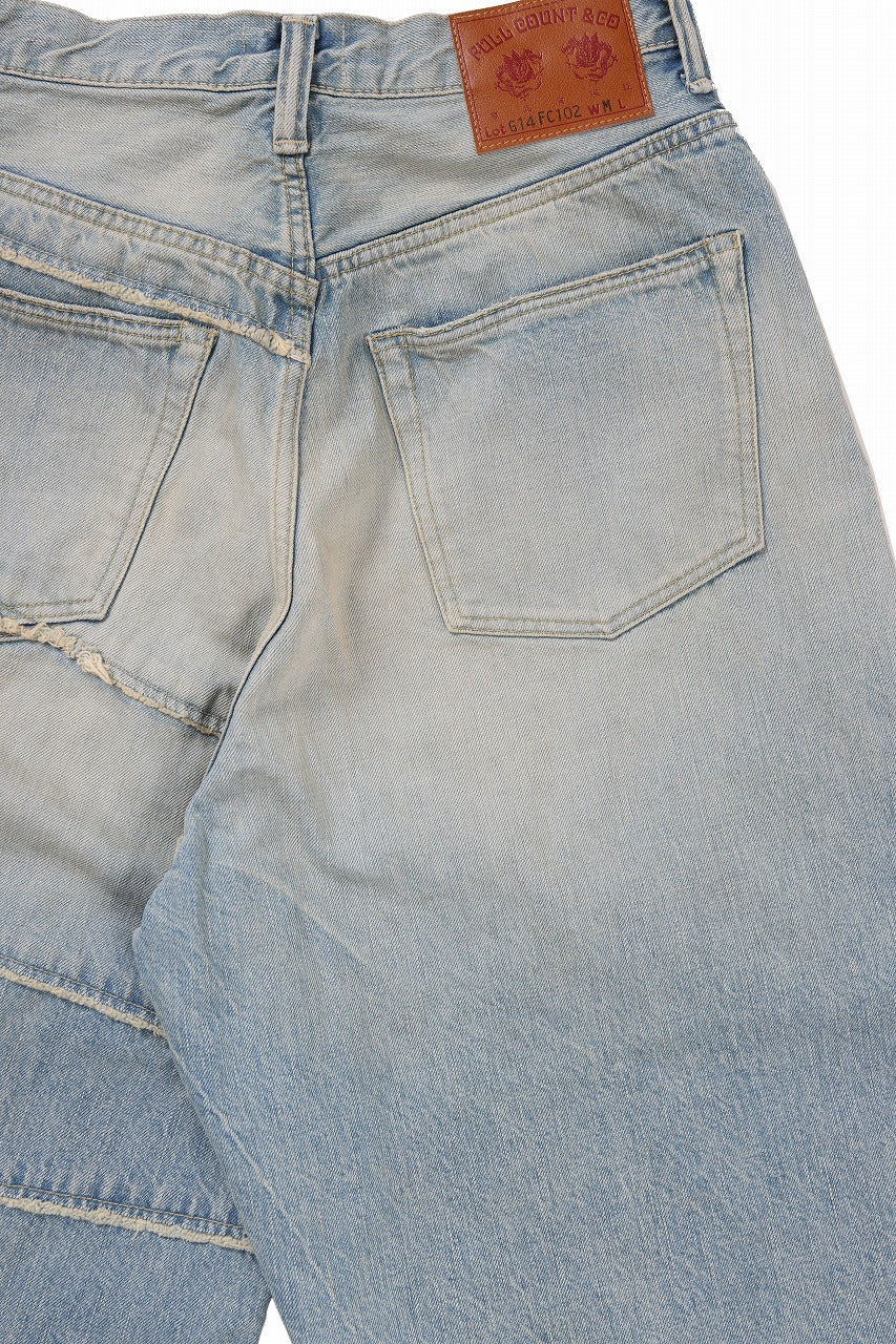 FULLCOUNT x KAMIYA Switching Denim Wide Bermuda Pants / 13.7oz Original Selvedge Denim (INDIGO BLUE) - Image 9