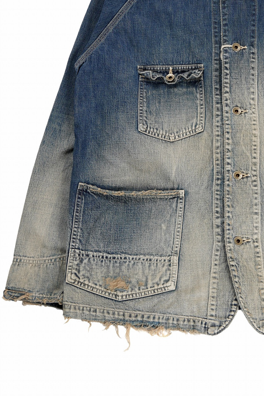 FULLCOUNT x N/07 exclusive COVER ALL JACKET / 10.5oz Zimbabwe Denim (INDIGO BLUE / EFFECTED) - Image 10