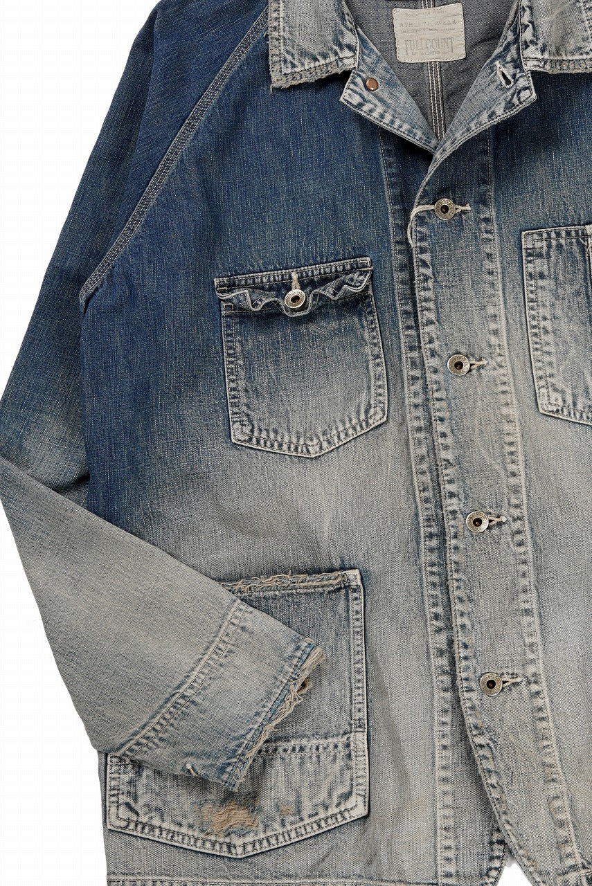 FULLCOUNT x N/07 exclusive COVER ALL JACKET / 10.5oz Zimbabwe Denim (INDIGO BLUE / EFFECTED) - Image 16