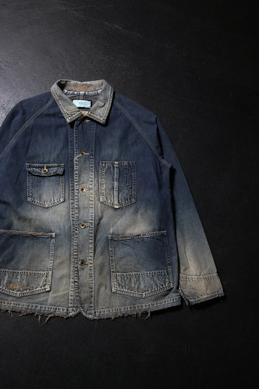 FULLCOUNT x N/07 exclusive COVER ALL JACKET / 10.5oz Zimbabwe Denim (INDIGO BLUE / EFFECTED) - Image 20