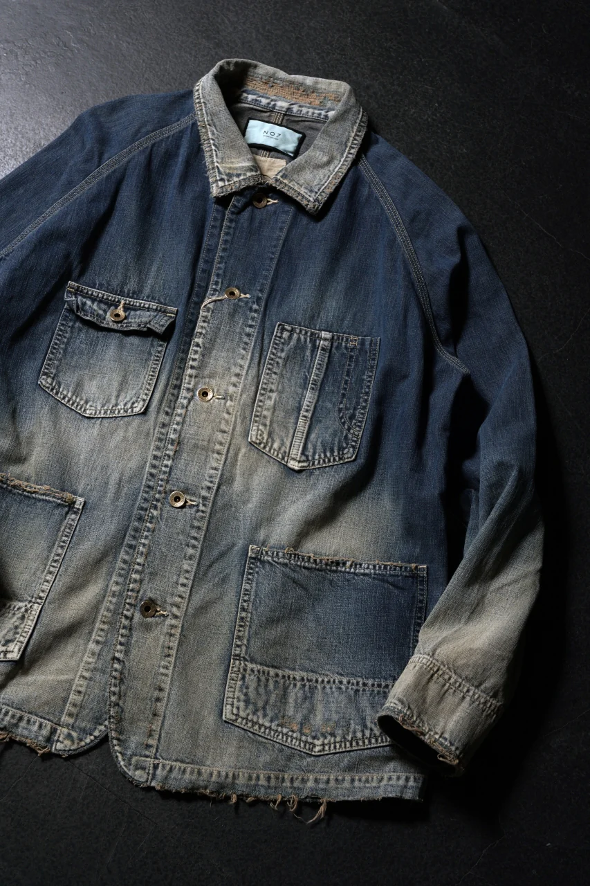 FULLCOUNT x N/07 exclusive COVER ALL JACKET / 10.5oz Zimbabwe Denim (INDIGO BLUE / EFFECTED) - Image 21