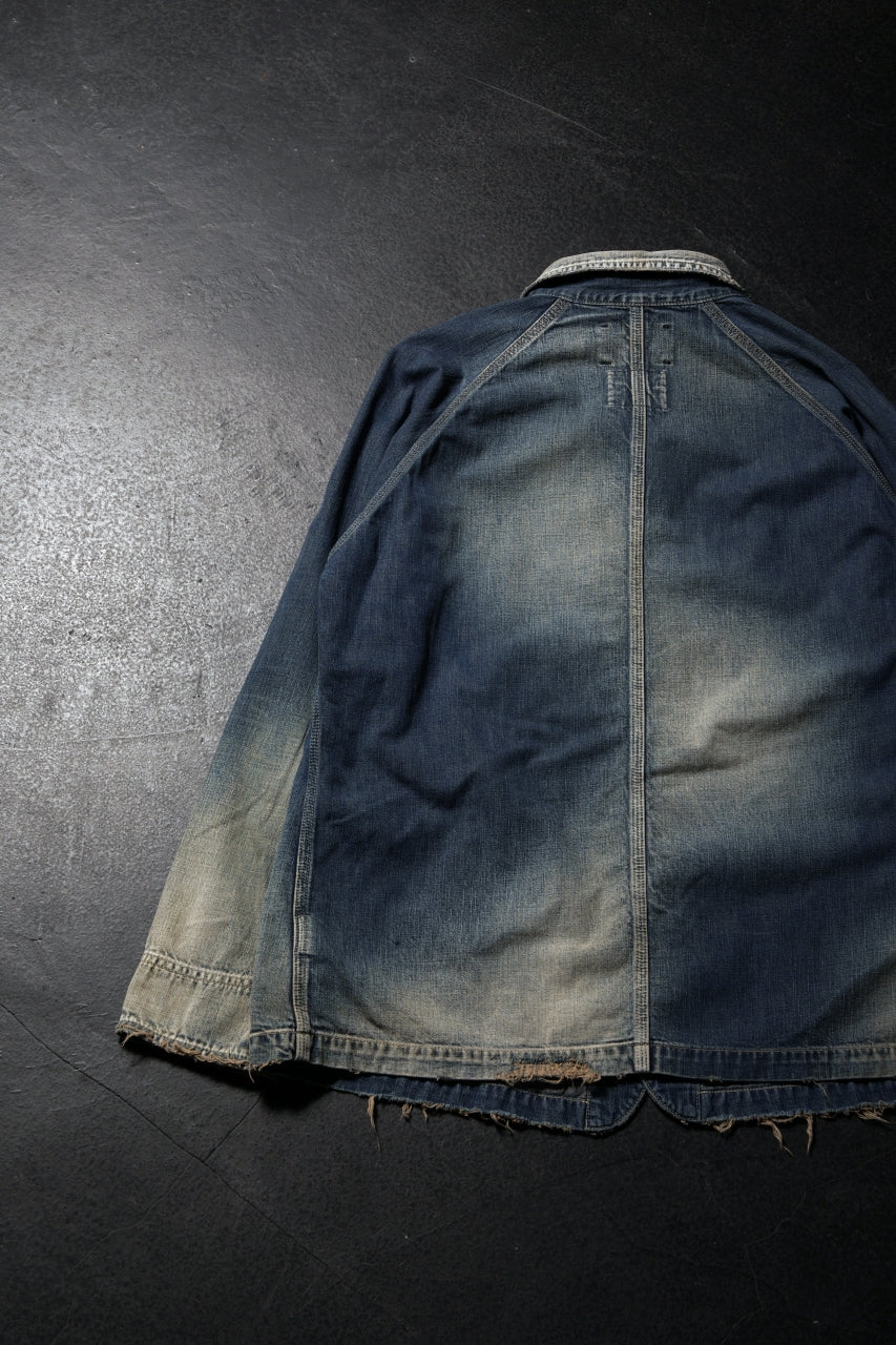 FULLCOUNT x N/07 exclusive COVER ALL JACKET / 10.5oz Zimbabwe Denim (INDIGO BLUE / EFFECTED) - Image 23
