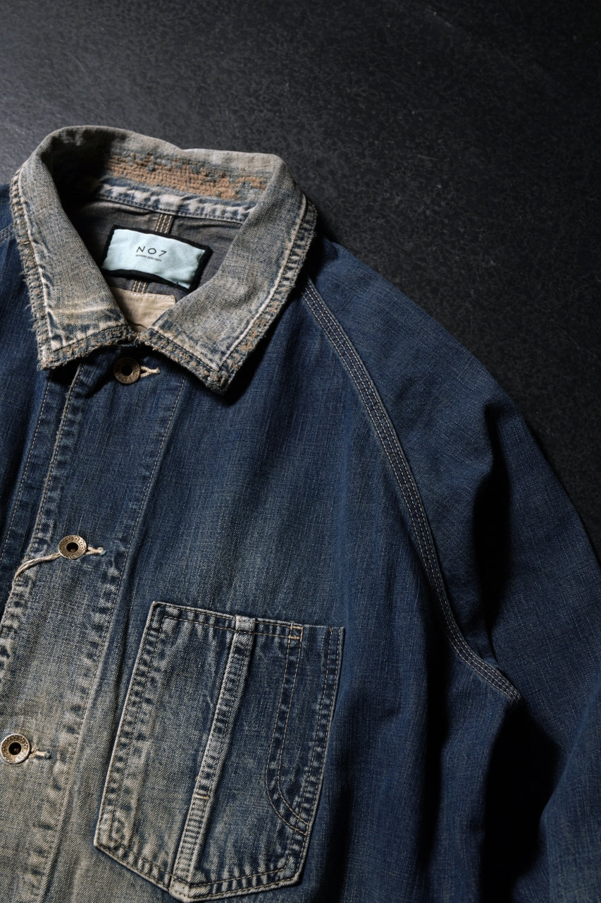 FULLCOUNT x N/07 exclusive COVER ALL JACKET / 10.5oz Zimbabwe Denim (INDIGO BLUE / EFFECTED) - Image 25