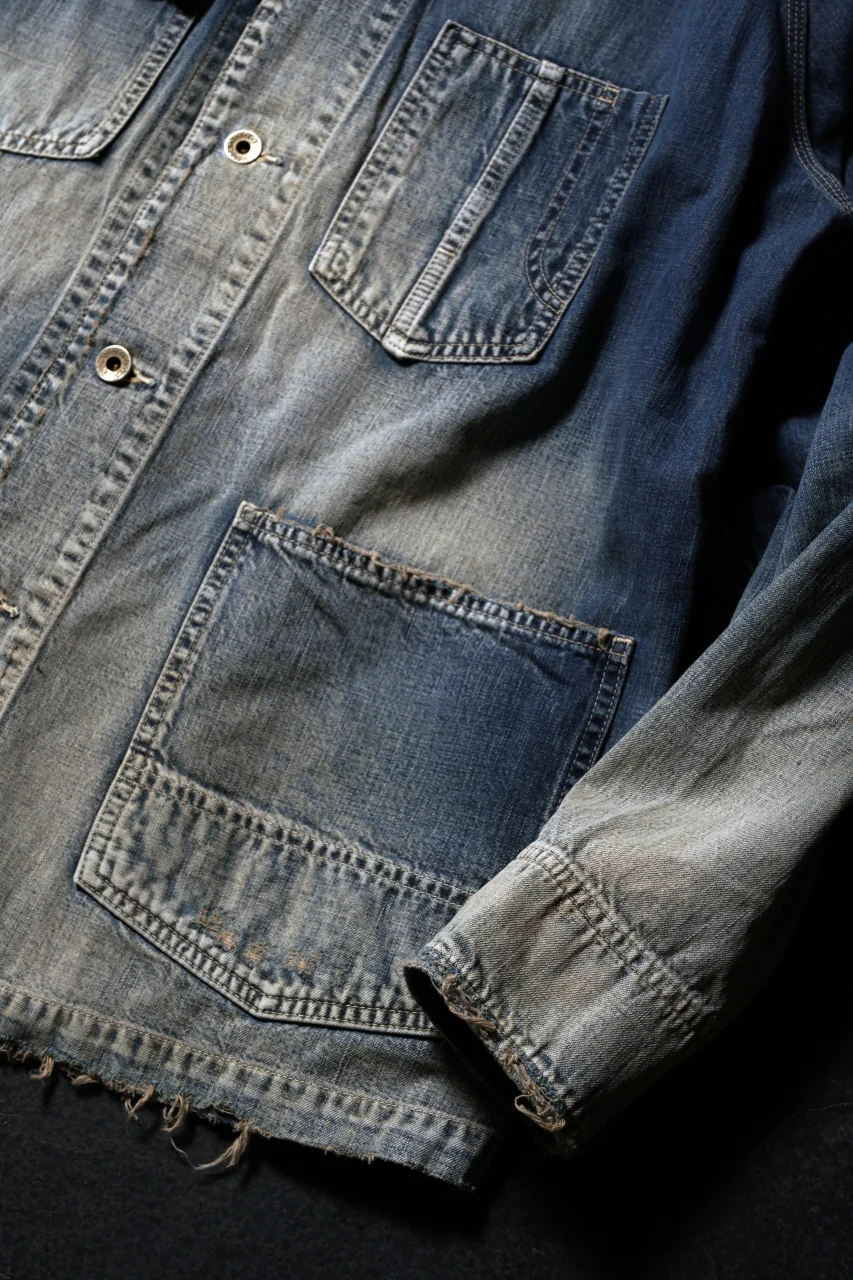 FULLCOUNT x N/07 exclusive COVER ALL JACKET / 10.5oz Zimbabwe Denim (INDIGO BLUE / EFFECTED) - Image 27
