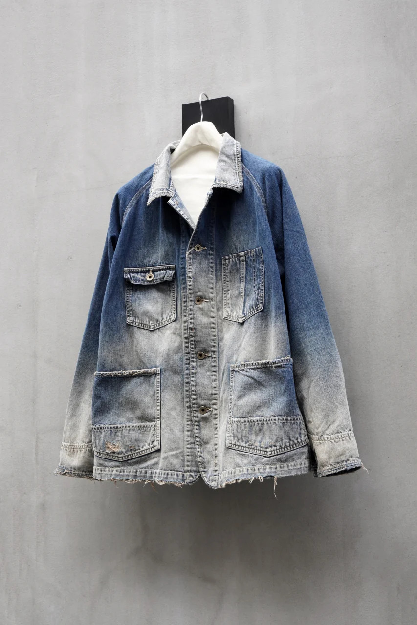 FULLCOUNT x N/07 exclusive COVER ALL JACKET / 10.5oz Zimbabwe Denim (INDIGO BLUE / EFFECTED) - Image 28
