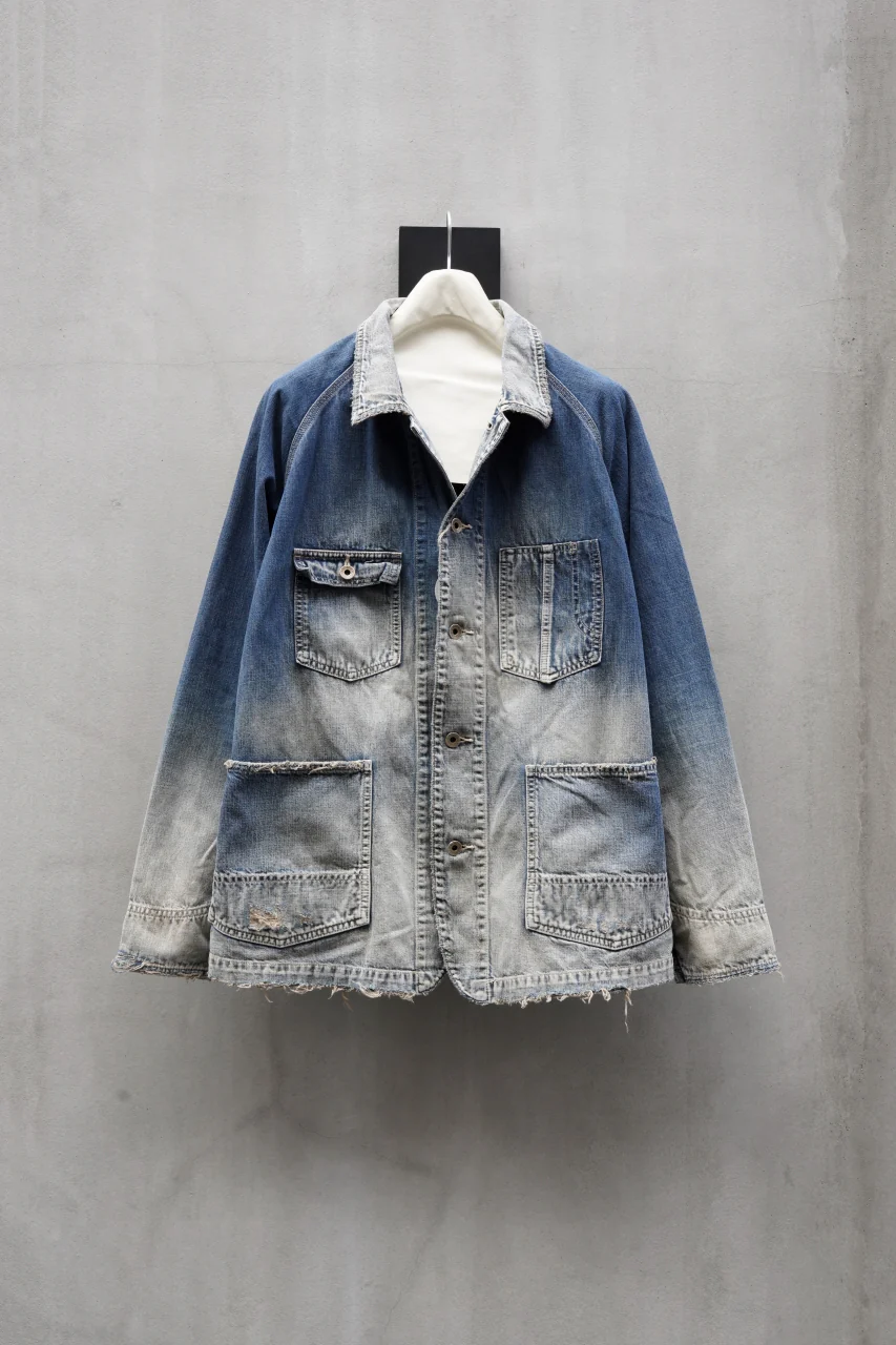 FULLCOUNT x N/07 exclusive COVER ALL JACKET / 10.5oz Zimbabwe Denim (INDIGO BLUE / EFFECTED) - Image 29