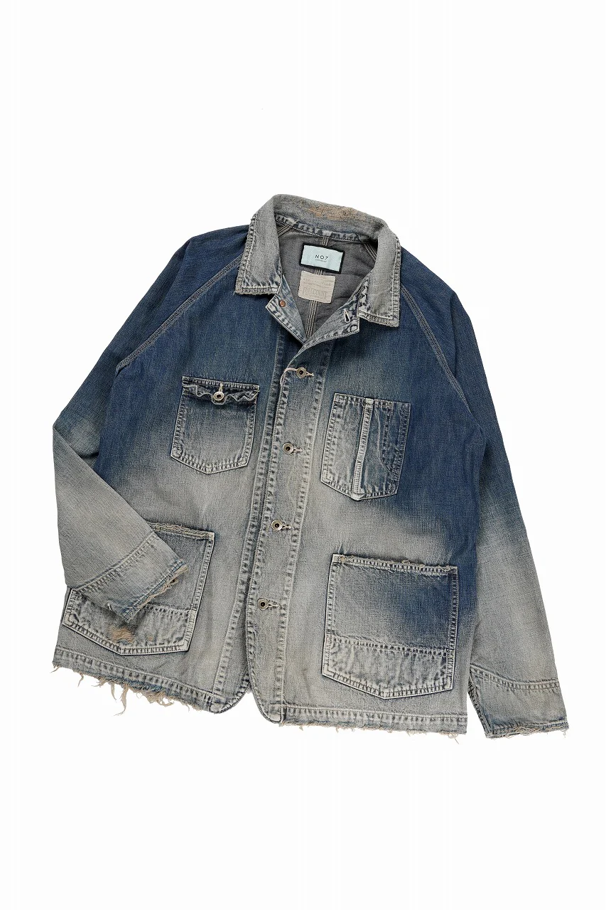FULLCOUNT x N/07 exclusive COVER ALL JACKET / 10.5oz Zimbabwe Denim (INDIGO BLUE / EFFECTED) - Image 3