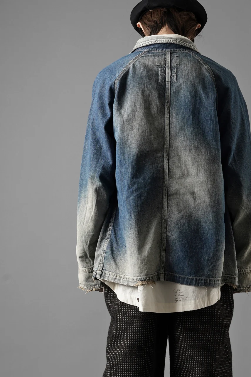 FULLCOUNT x N/07 exclusive COVER ALL JACKET / 10.5oz Zimbabwe Denim (INDIGO BLUE / EFFECTED) - Image 34