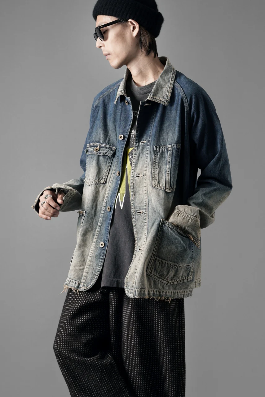 FULLCOUNT x N/07 exclusive COVER ALL JACKET / 10.5oz Zimbabwe Denim (INDIGO BLUE / EFFECTED) - Image 35