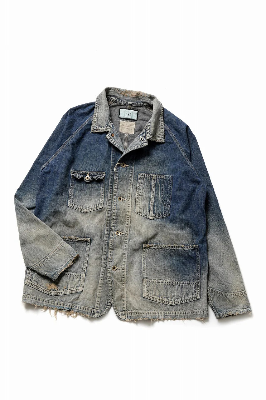 FULLCOUNT x N/07 exclusive COVER ALL JACKET / 10.5oz Zimbabwe Denim (INDIGO BLUE / EFFECTED) - Image 5