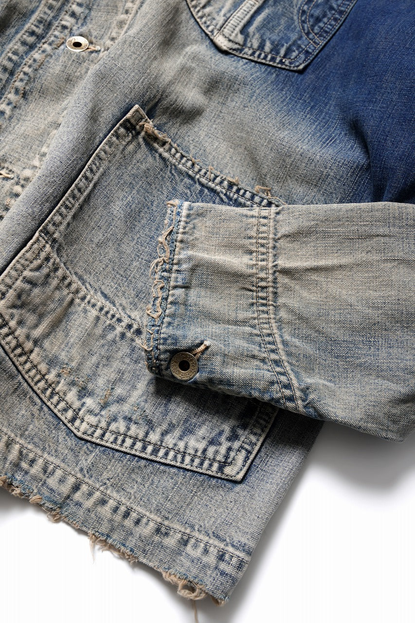 FULLCOUNT x N/07 exclusive COVER ALL JACKET / 10.5oz Zimbabwe Denim (INDIGO BLUE / EFFECTED) - Image 8