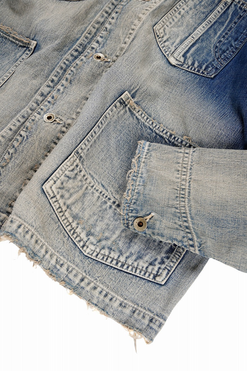 FULLCOUNT x N/07 exclusive COVER ALL JACKET / 10.5oz Zimbabwe Denim (INDIGO BLUE / EFFECTED) - Image 9