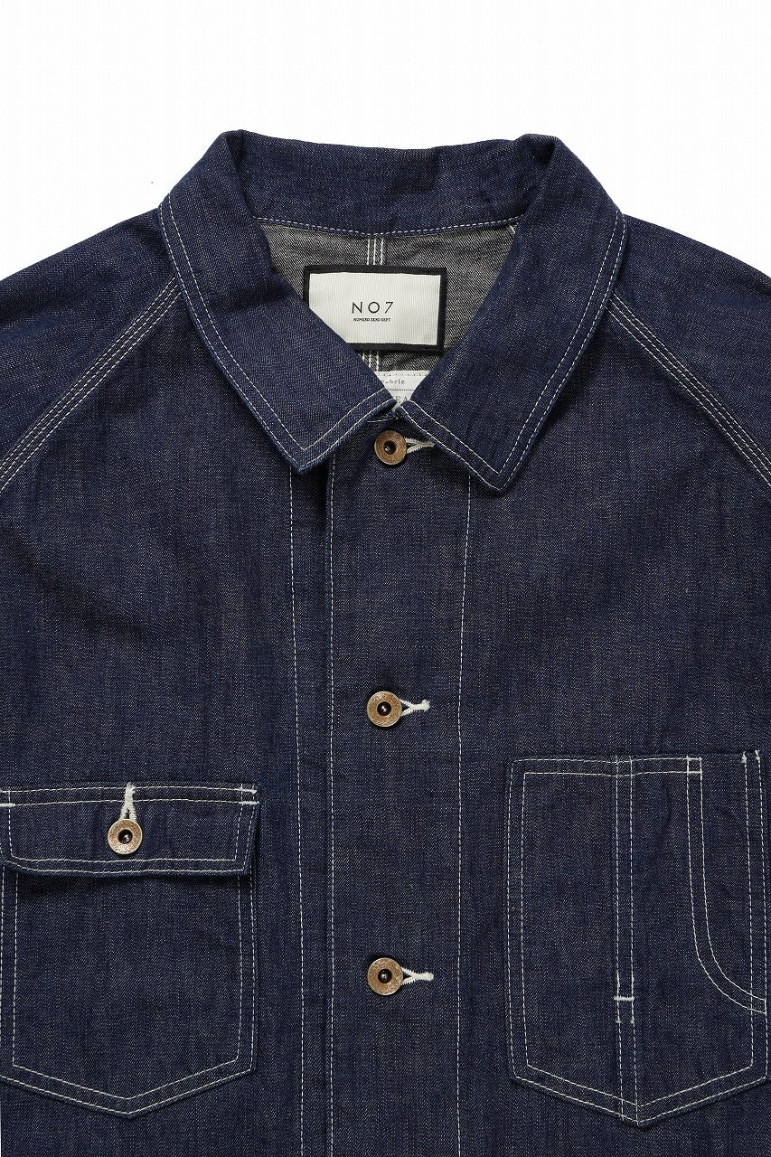 FULLCOUNT x N/07 exclusive COVER ALL JACKET / 10.5oz Zimbabwe Denim (INDIGO BLUE / ONE WASHED) - Image 12