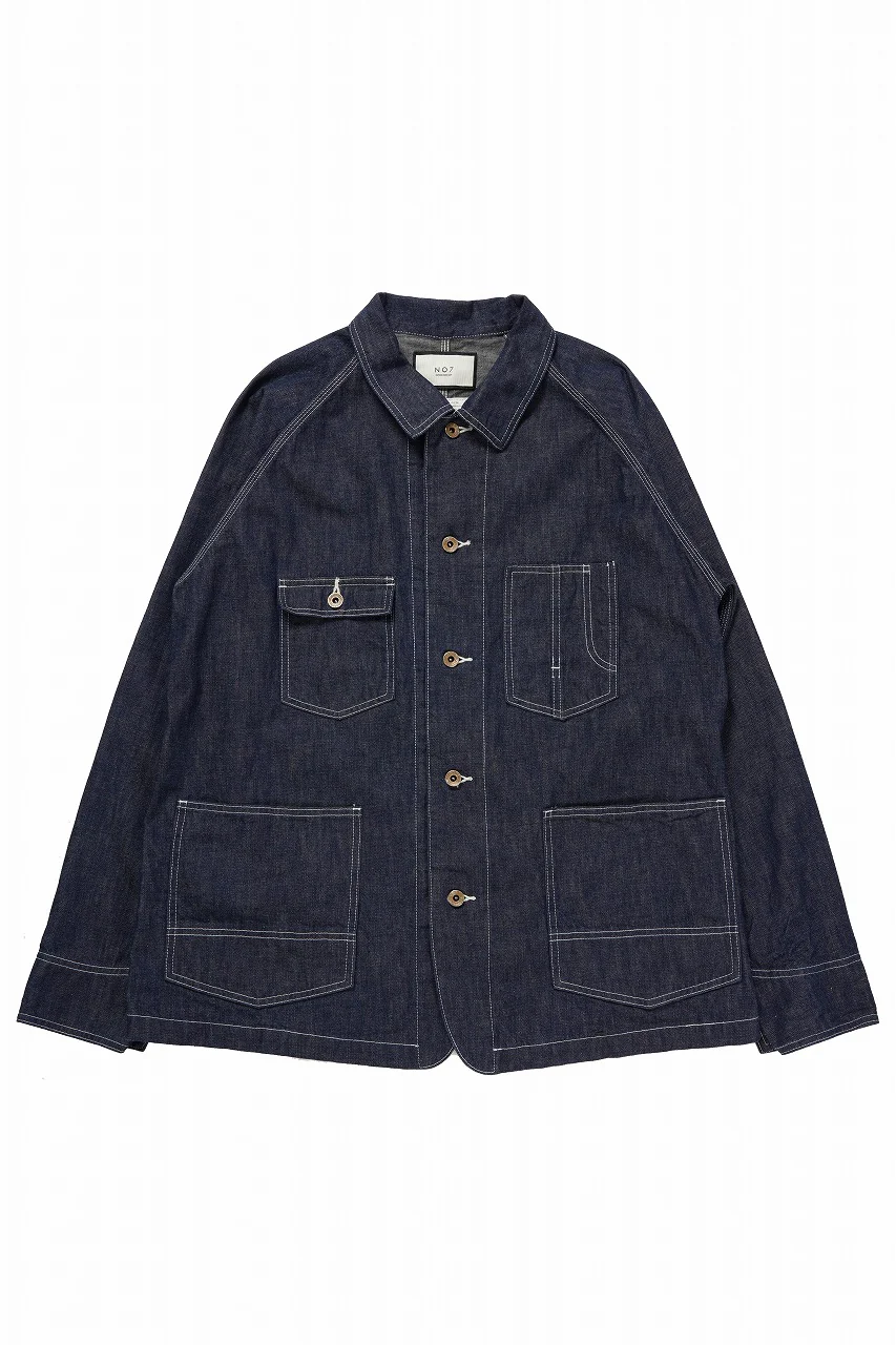FULLCOUNT x N/07 exclusive COVER ALL JACKET / 10.5oz Zimbabwe Denim (INDIGO BLUE / ONE WASHED) - Image 3