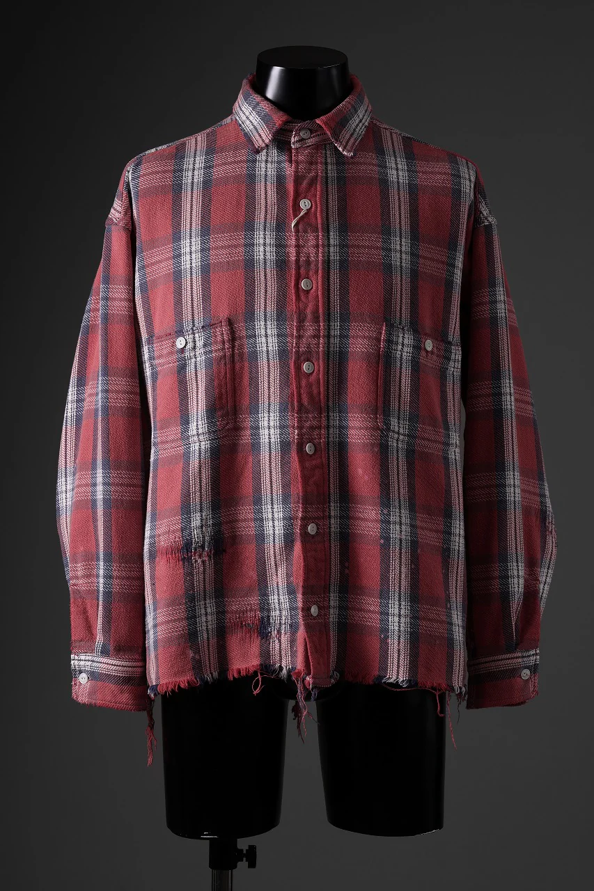 FULLCOUNT x N/07 exclusive Original Check Flannel Shirt (Red) - Image 17