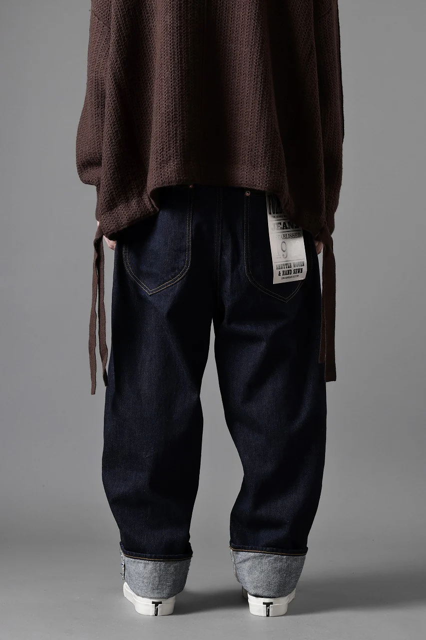 FULLCOUNT x N/07 x LOOM exclusive WIDE TAPERED DENIM PANTS / 11.5oz ZIMBABWE DENIM (INDIGO BLUE / ONE WASHED) - Image 24
