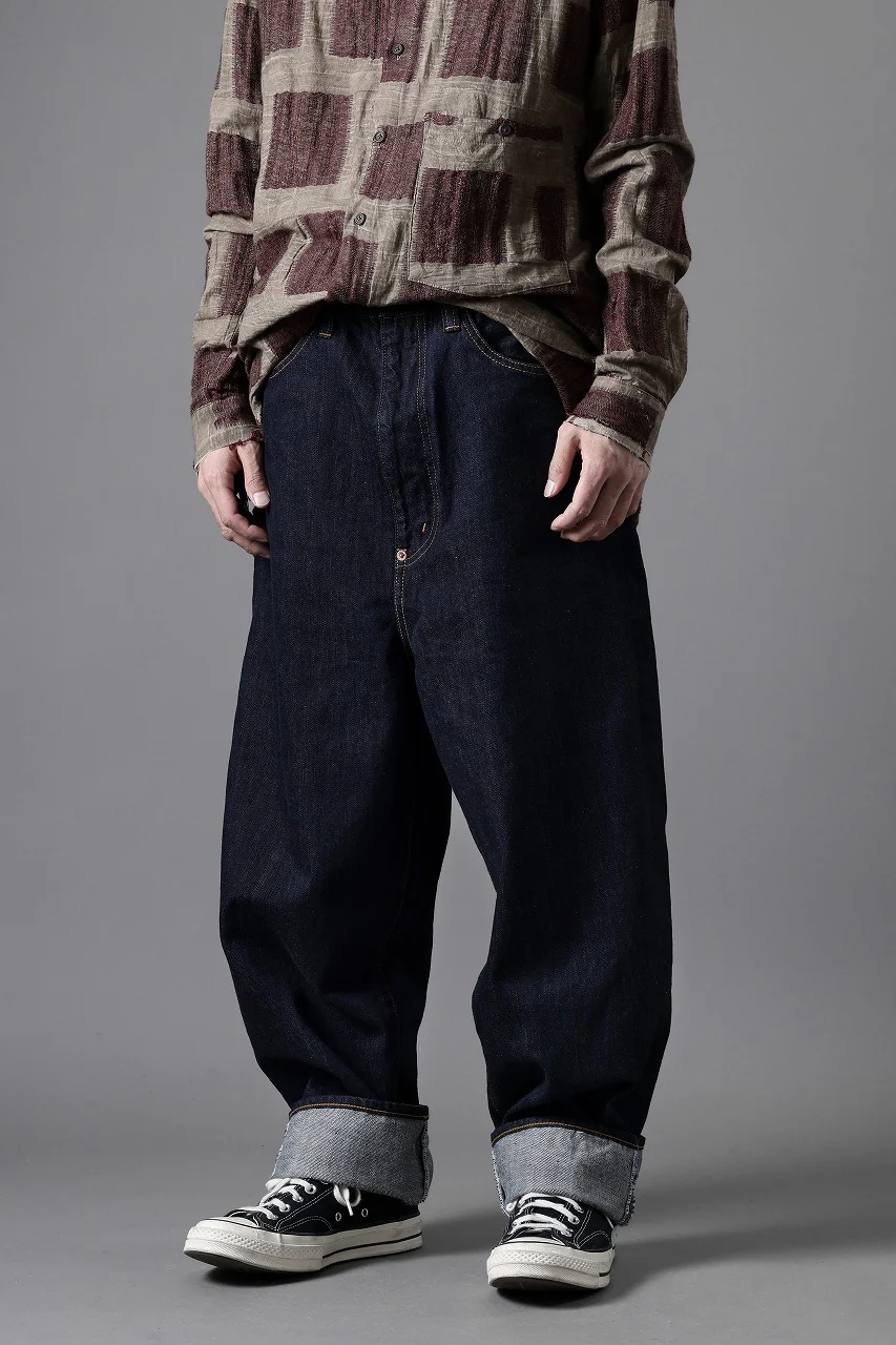 FULLCOUNT x N/07 x LOOM exclusive WIDE TAPERED DENIM PANTS / 11.5oz ZIMBABWE DENIM (INDIGO BLUE / ONE WASHED) - Image 25