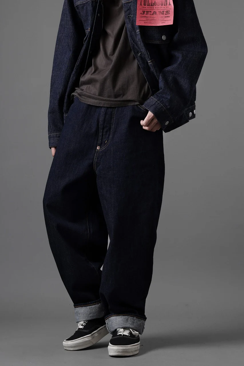 FULLCOUNT x N/07 x LOOM exclusive WIDE TAPERED DENIM PANTS / 11.5oz ZIMBABWE DENIM (INDIGO BLUE / ONE WASHED) - Image 32