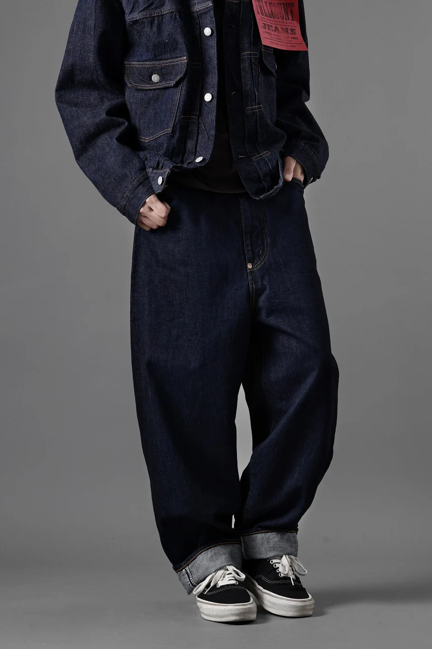 FULLCOUNT x N/07 x LOOM exclusive WIDE TAPERED DENIM PANTS / 11.5oz ZIMBABWE DENIM (INDIGO BLUE / ONE WASHED) - Image 33
