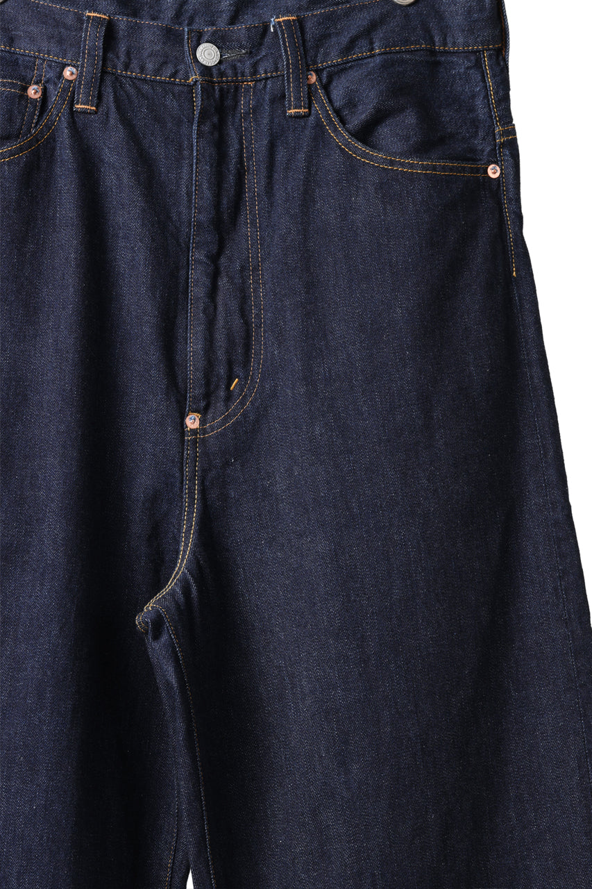 FULLCOUNT x N/07 x LOOM exclusive WIDE TAPERED DENIM PANTS / 11.5oz ZIMBABWE DENIM (INDIGO BLUE / ONE WASHED) - Image 6