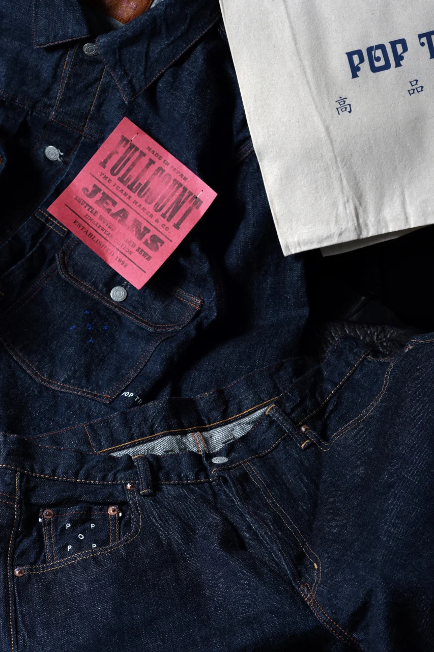 FULLCOUNT x POP TRADING COMPANY Type2 Jean Jacket / 13.7oz Zimbabwe Selvedge Denim (INDIGO BLUE) - Image 14