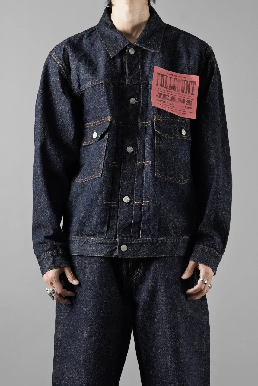 FULLCOUNT x POP TRADING COMPANY Type2 Jean Jacket / 13.7oz Zimbabwe Selvedge Denim (INDIGO BLUE) - Image 8