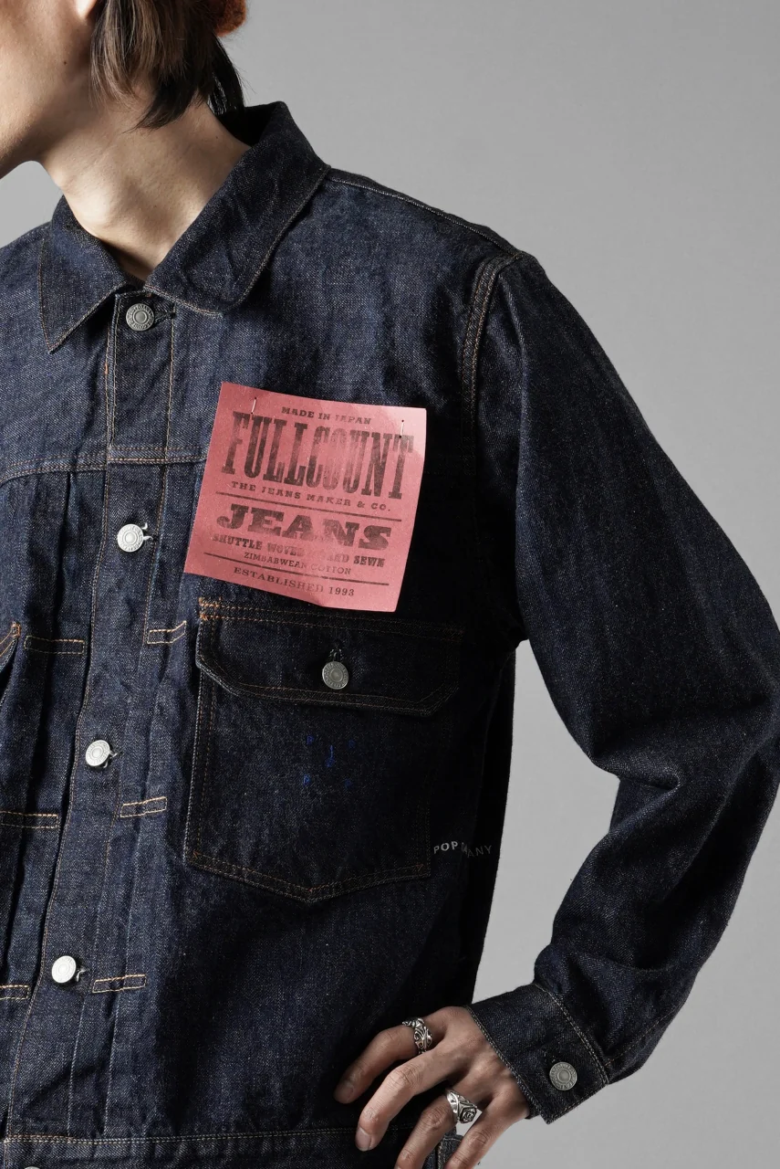 FULLCOUNT x POP TRADING COMPANY Type2 Jean Jacket / 13.7oz Zimbabwe Selvedge Denim (INDIGO BLUE) - Image 9