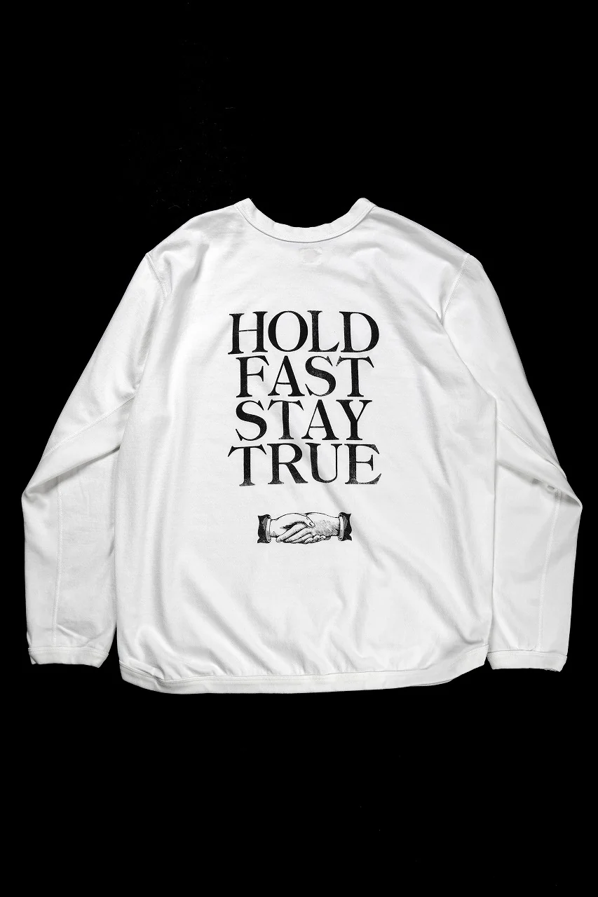 FULLCOUNT x Stephen Kenny HOLD FAST STAY TRUE L/S T SHIRT / ORIGINAL 30/2 TIGH TENSION JERSEY (WHITE)