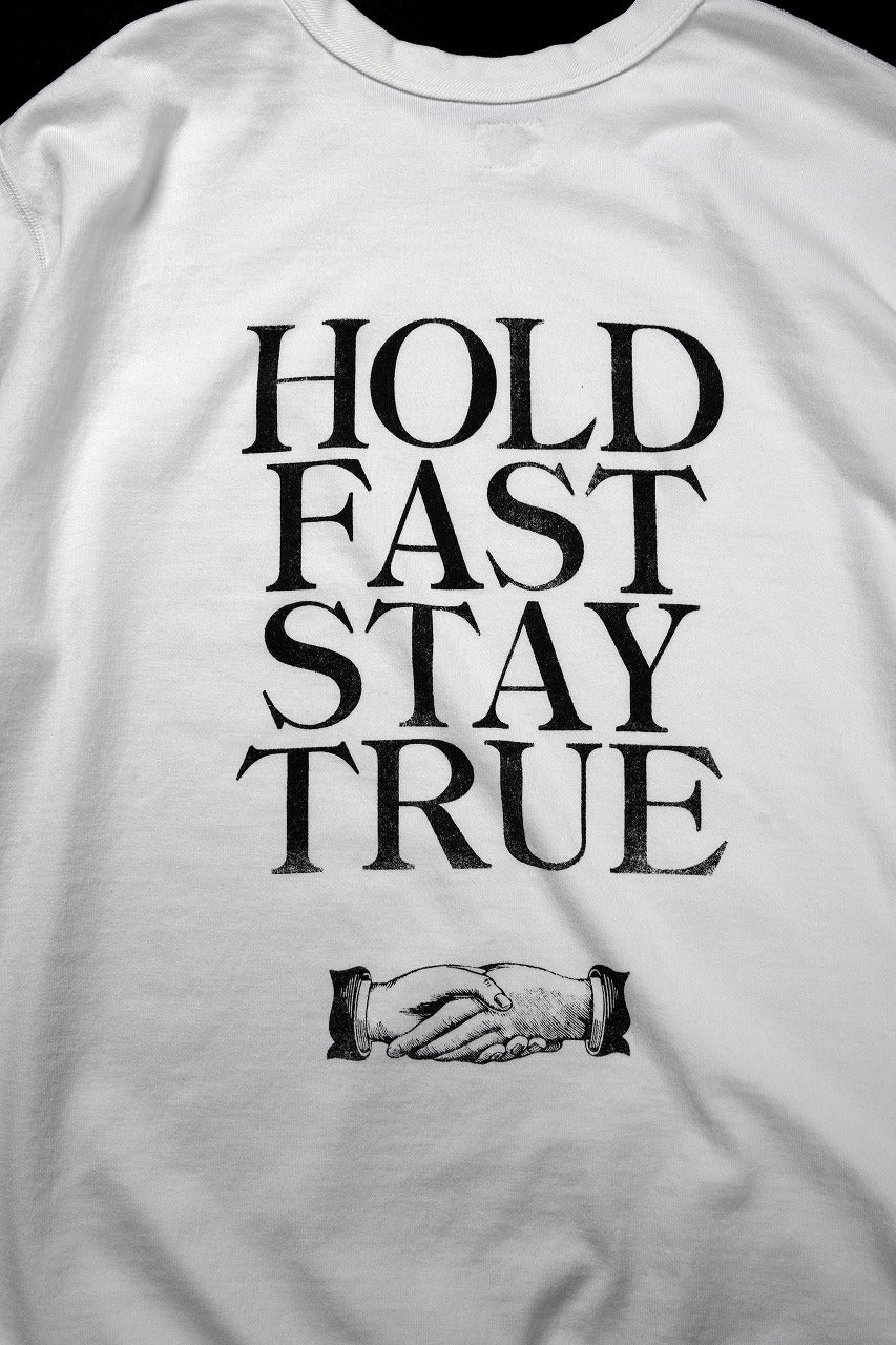 FULLCOUNT x Stephen Kenny HOLD FAST STAY TRUE L/S T SHIRT / ORIGINAL 30/2 TIGH TENSION JERSEY (WHITE) - Image 4
