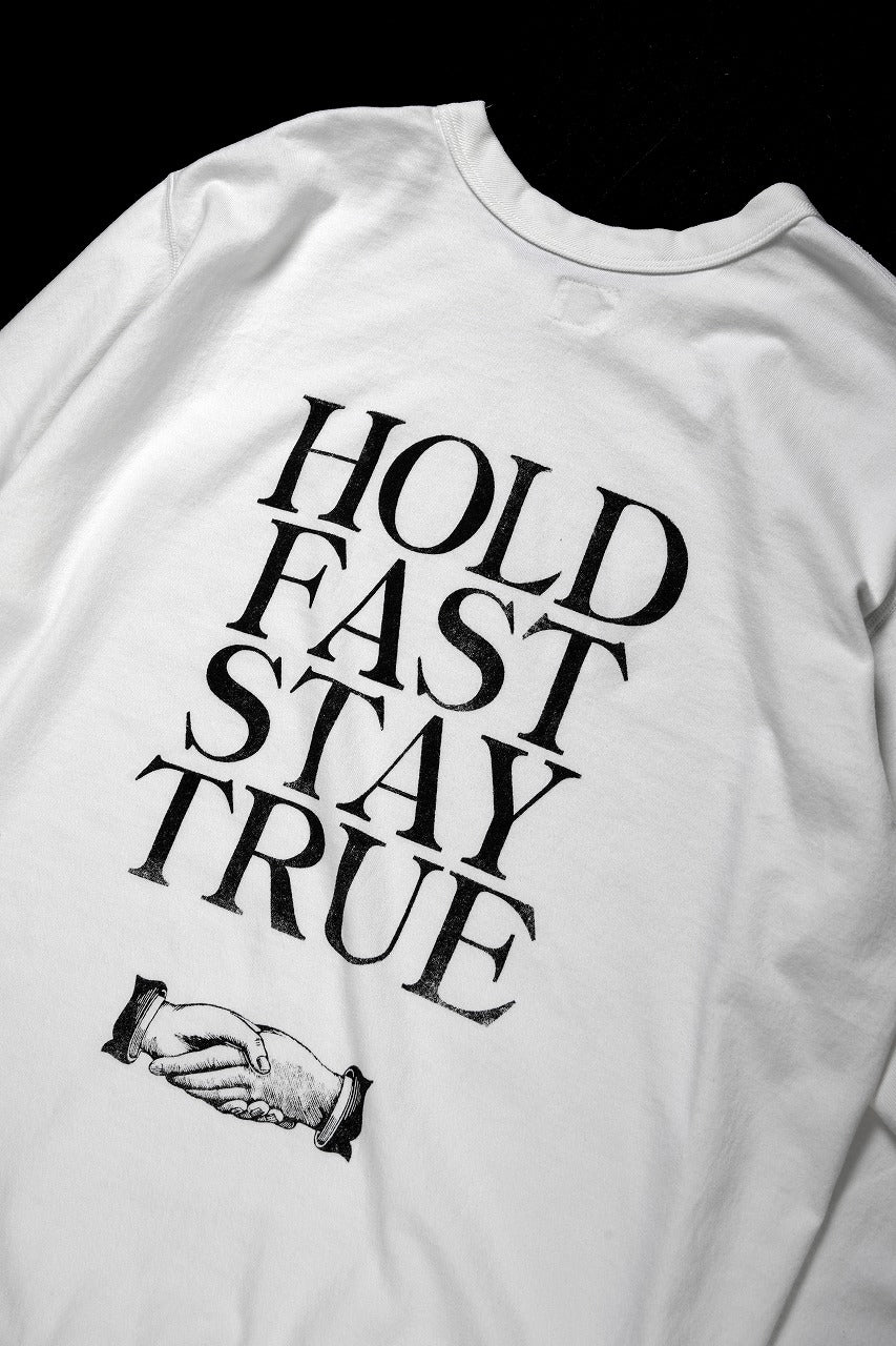 FULLCOUNT x Stephen Kenny HOLD FAST STAY TRUE L/S T SHIRT / ORIGINAL 30/2 TIGH TENSION JERSEY (WHITE) - Image 6
