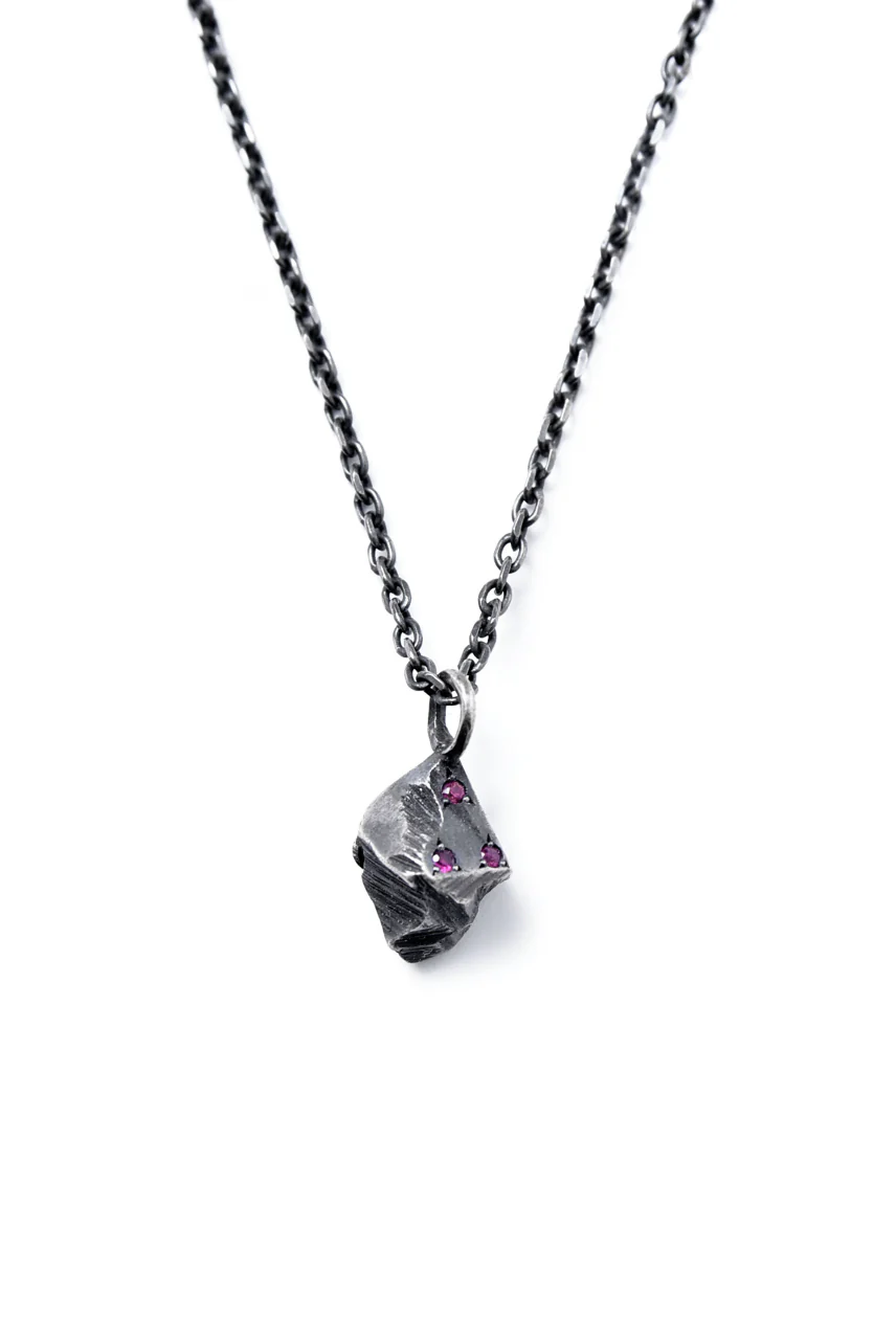 GASPARD HEX Lithos Pendant stealing silver with 3 rubies - Image 5