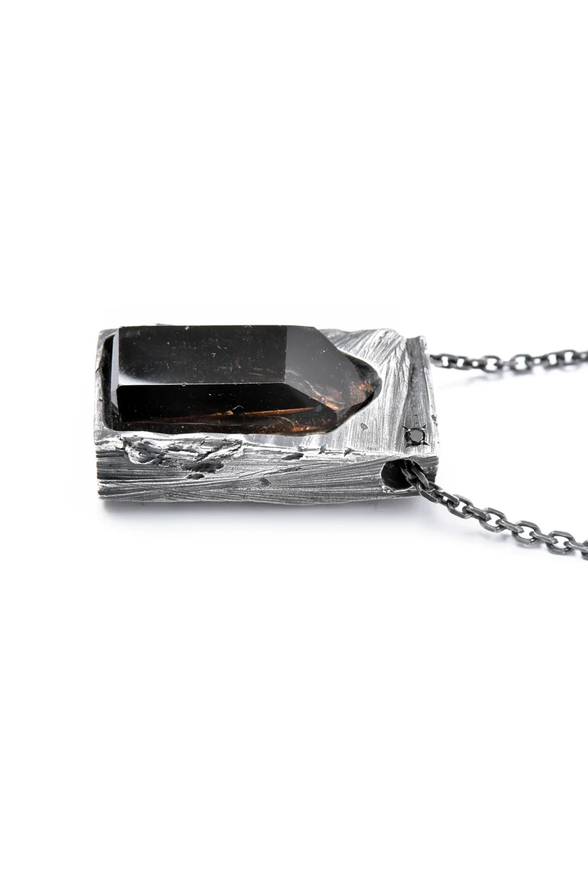 GASPARD HEX Quartz Inclusion Pendant XL with Black Diamond - Image 3